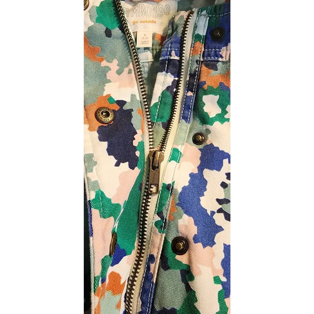 Gymboree camo Hooded Jacket go‎ outside S (5-6) abstract colorful print